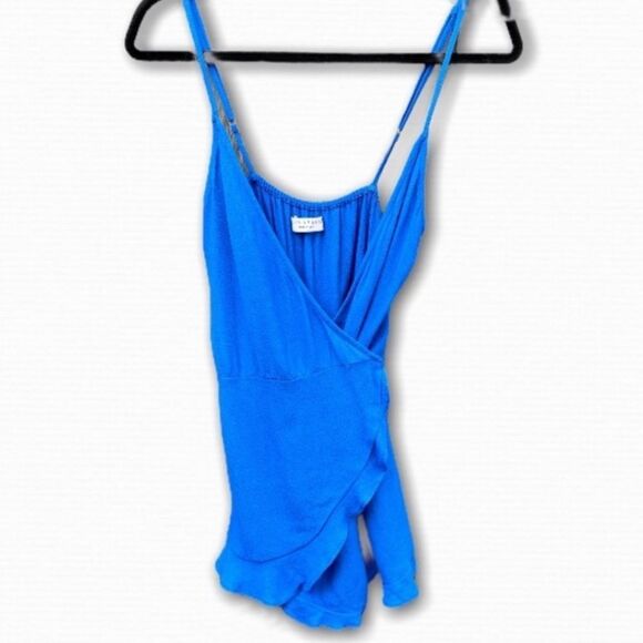 Flynn Skye Blue Wrap‎ Shorts Romper - Picture 1 of 9